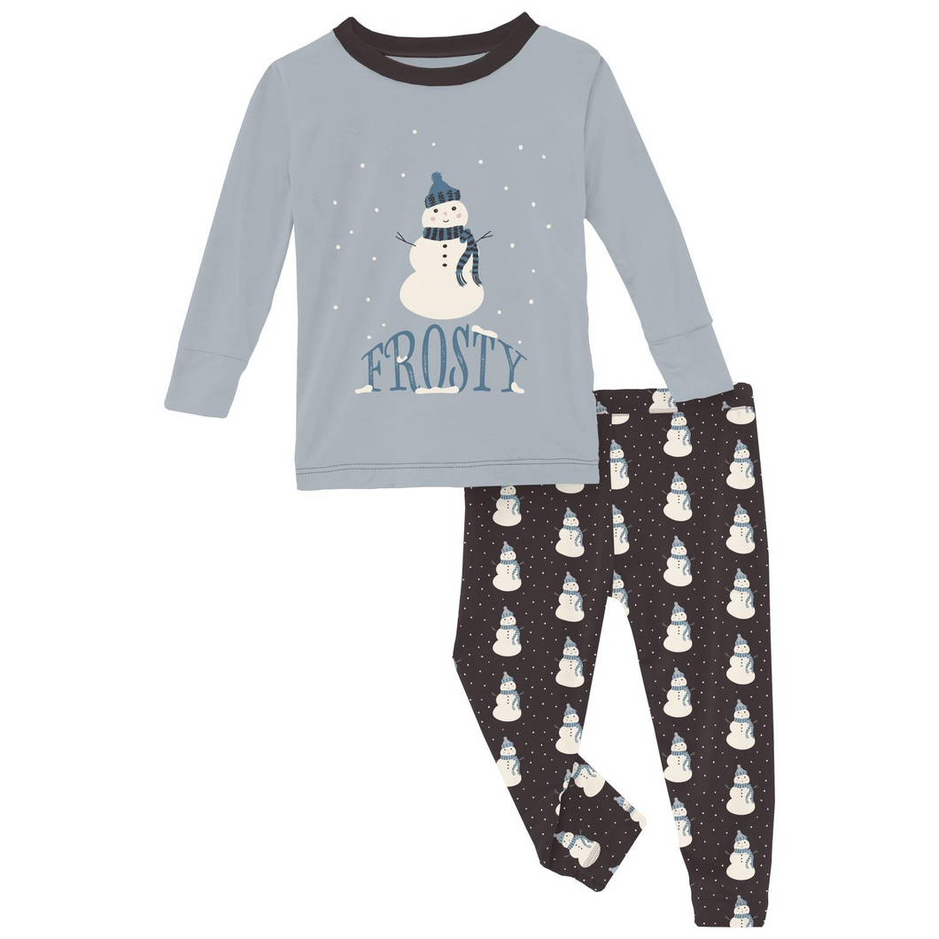 Midnight Tiny Snowman Graphic Pajama Set