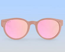 Load image into Gallery viewer, Blush Pink Round Sunglasses Mirrored Rose Gold