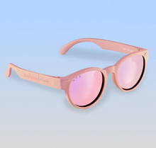 Load image into Gallery viewer, Blush Pink Round Sunglasses Mirrored Rose Gold