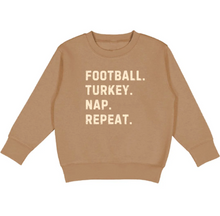Load image into Gallery viewer, Football Turkey Nap Repeat Crewneck