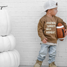 Load image into Gallery viewer, Football Turkey Nap Repeat Crewneck