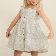 Load image into Gallery viewer, Sage Floral Organic Cotton Flutter Dress
