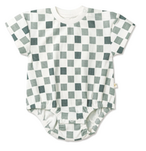 Load image into Gallery viewer, Ocean Checkered Bubble Romper