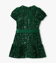 Load image into Gallery viewer, Green Sequins Velvet Dress