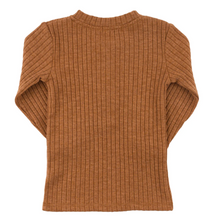 Load image into Gallery viewer, Rust Elbow Patch Rib Long Sleeve