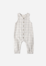 Load image into Gallery viewer, Blue Plaid Woven Jumpsuit
