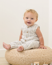 Load image into Gallery viewer, Blue Plaid Woven Jumpsuit