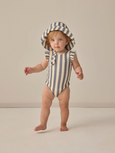 Load image into Gallery viewer, Retro Ocean Stripe Scoop Back One-Piece Swimsuit
