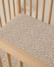 Load image into Gallery viewer, Blue Floral Bamboo Crib Sheet