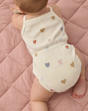 Load image into Gallery viewer, Confetti Hearts Waffle Cinch Romper