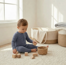Load image into Gallery viewer, Serenity Blue Bamboo Convertible Footie