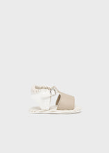 Load image into Gallery viewer, Taupe Stripes Velcro Baby Sandal
