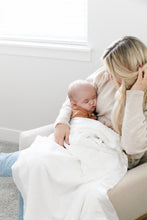 Load image into Gallery viewer, White Satin Border Receiving Blanket