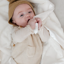 Load image into Gallery viewer, Ivory Satin Border Receiving Blanket