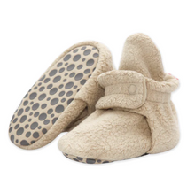 Load image into Gallery viewer, Khaki Fleece Gripper Bootie
