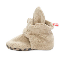 Load image into Gallery viewer, Khaki Fleece Gripper Bootie