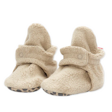 Load image into Gallery viewer, Khaki Fleece Gripper Bootie
