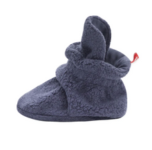 Load image into Gallery viewer, Denim Navy Fleece Booties