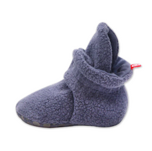 Load image into Gallery viewer, Denim Navy Fleece Gripper Bootie
