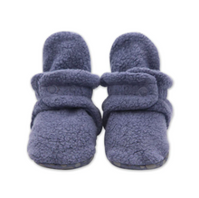 Load image into Gallery viewer, Denim Navy Fleece Gripper Bootie