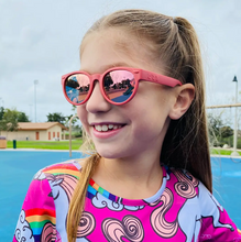 Load image into Gallery viewer, Dusty Rose Round Sunglasses Mirrored Rose Gold