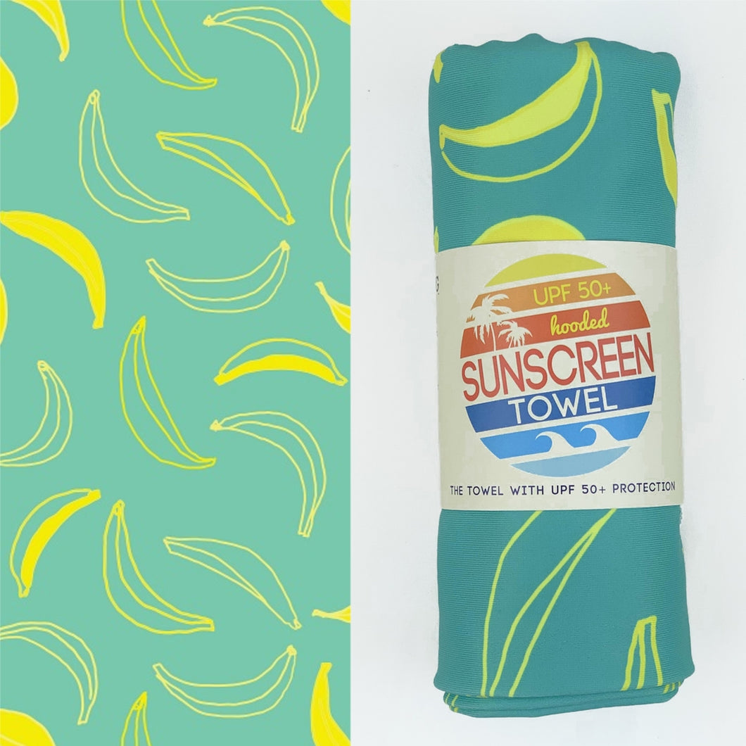 Mint Banana Hooded UPF 50+ Sunscreen Towel