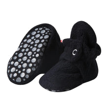 Load image into Gallery viewer, Black Fleece Gripper Bootie