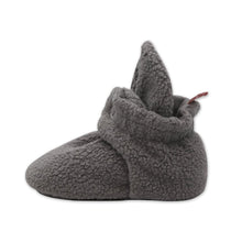 Load image into Gallery viewer, Charcoal Grey Fleece Gripper Bootie