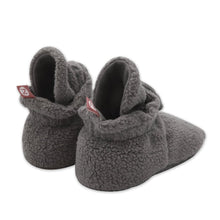 Load image into Gallery viewer, Charcoal Grey Fleece Gripper Bootie