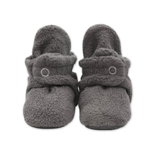 Load image into Gallery viewer, Charcoal Grey Fleece Gripper Bootie