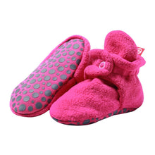 Load image into Gallery viewer, Fuchsia Fleece Gripper Bootie