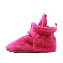 Load image into Gallery viewer, Fuchsia Fleece Gripper Bootie