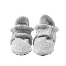 Load image into Gallery viewer, Heather Grey Fleece Gripper Bootie