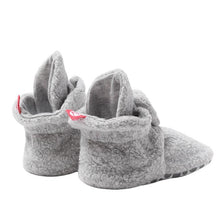 Load image into Gallery viewer, Heather Grey Fleece Gripper Bootie