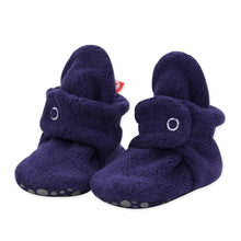 Load image into Gallery viewer, True Navy Fleece Gripper Bootie