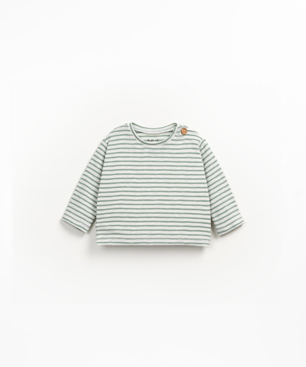 Sage Stripe Button Long Sleeve Top