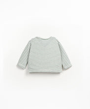 Load image into Gallery viewer, Sage Stripe Button Long Sleeve Top
