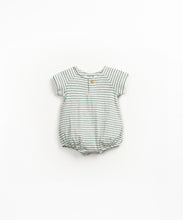 Load image into Gallery viewer, Sage Stripe Bubble Romper
