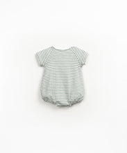 Load image into Gallery viewer, Sage Stripe Bubble Romper
