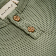 Load image into Gallery viewer, Olive Green Ribbed Short Sleeve Bodysuit
