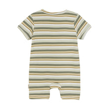 Load image into Gallery viewer, Green Stripe Mix Rib Shortie Romper
