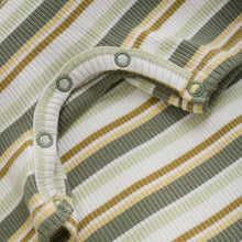 Load image into Gallery viewer, Green Stripe Mix Rib Shortie Romper

