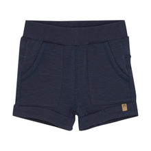 Load image into Gallery viewer, Navy Cuffed Terry Bermuda Short
