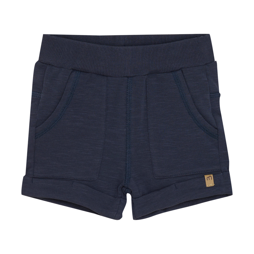 Navy Cuffed Terry Bermuda Short