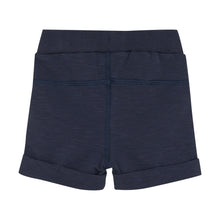Load image into Gallery viewer, Navy Cuffed Terry Bermuda Short

