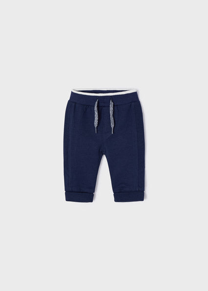 Navy Rolled Cuff Sweatpants