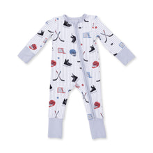 Load image into Gallery viewer, Hockey Stripe 2-Way Zipper Romper
