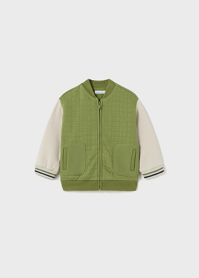 Olive Color Block Quilted Jacket