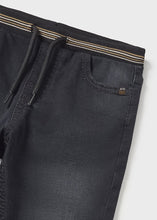 Load image into Gallery viewer, Black Elastic Band Denim Jogger
