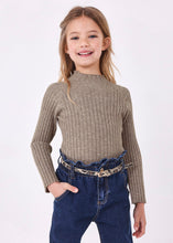 Load image into Gallery viewer, Mocha Ribbed Mock Neck Long Sleeve
